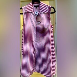NWT Banana Republic Striped Sleeveless Shirt Dress Trapeze Sz S